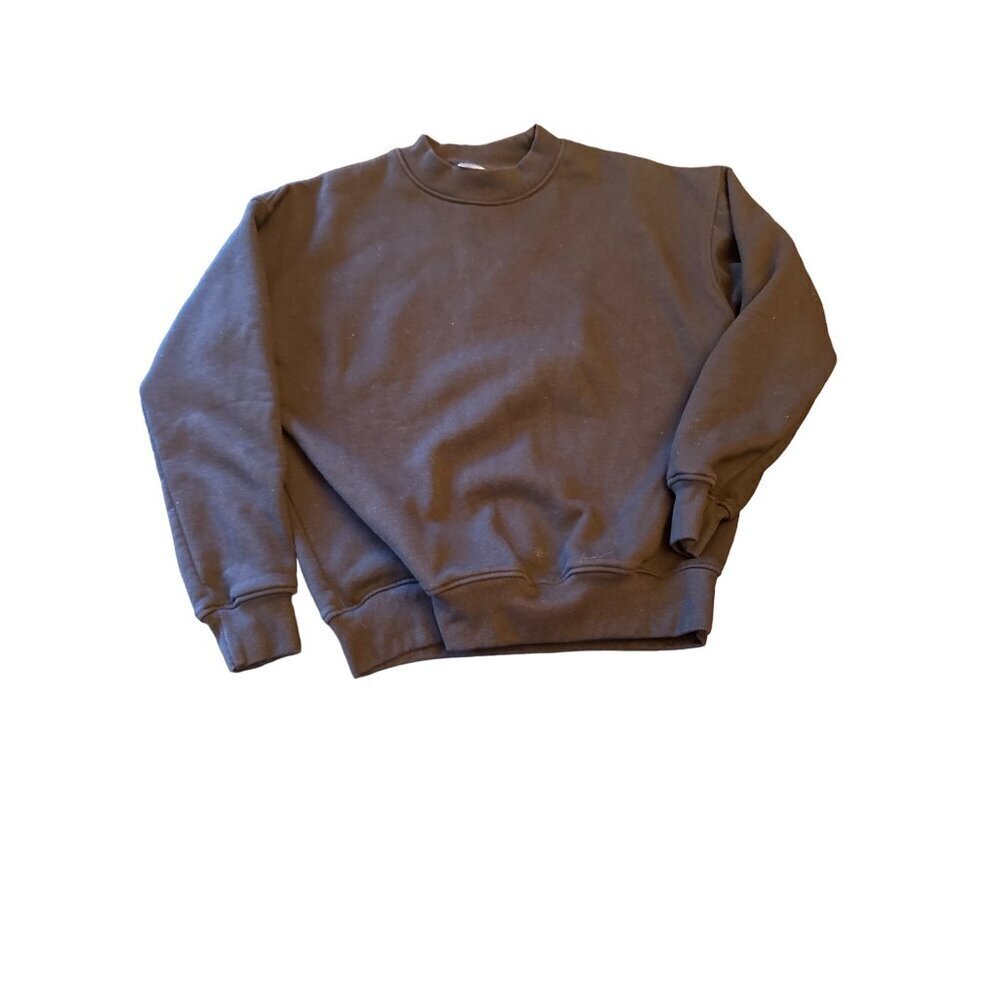 Hours Black Heavy Crewneck Sweatshirt Size Small